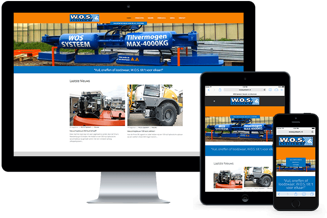 WOS Systems website on Desktop and mobile devices